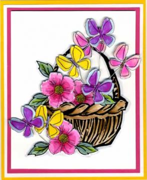 Butterflies in a Basket Card